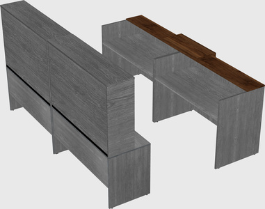 Shared u-shaped reception desks