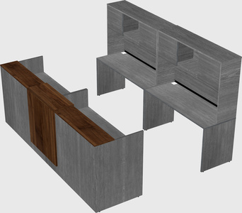 Shared u-shaped reception desks