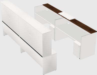 Shared u-shaped reception desks