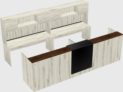 Shared u-shaped reception desks