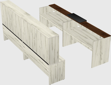Shared u-shaped reception desks