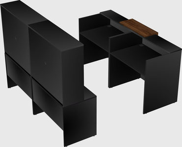 Shared u-shaped reception desks