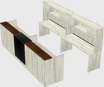 Shared u-shaped reception desks