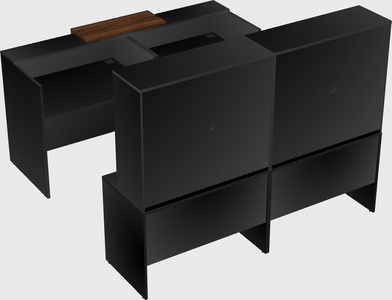 Shared u-shaped reception desks