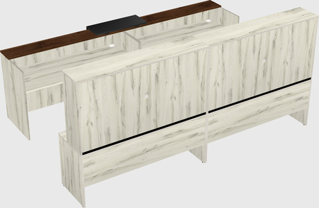 Shared u-shaped reception desks