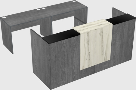 Shared u-shaped reception desks