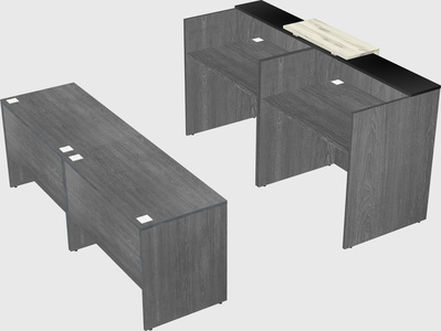 Shared u-shaped reception desks