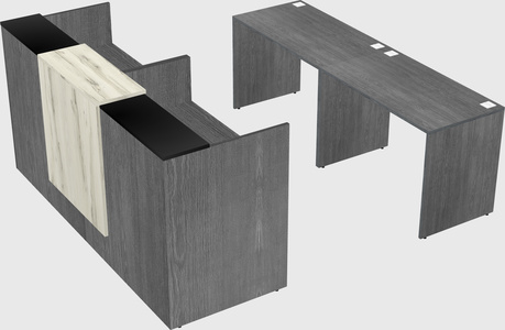 Shared u-shaped reception desks