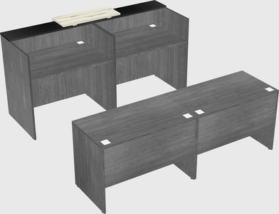 Shared u-shaped reception desks