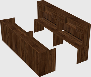 Shared u-shaped reception desks