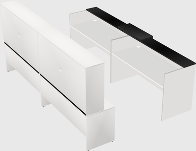 Shared u-shaped reception desks