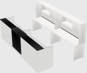 Shared u-shaped reception desks
