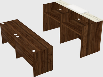 Shared u-shaped reception desks