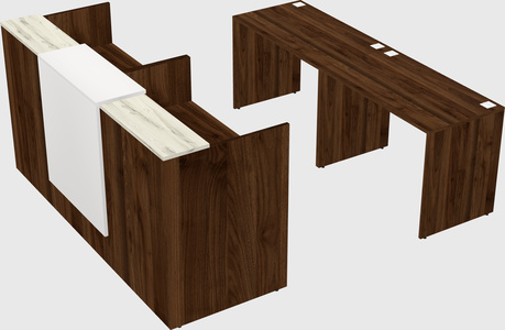 Shared u-shaped reception desks