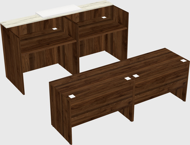 Shared u-shaped reception desks