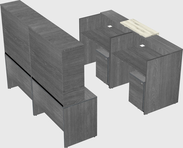 Shared u-shaped reception desks