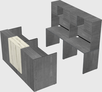 Shared u-shaped reception desks