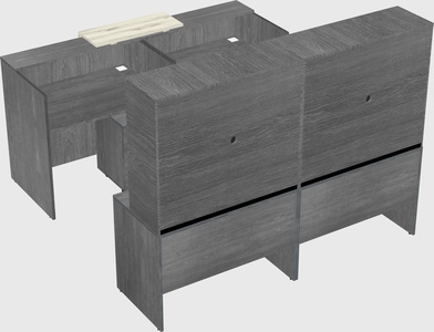 Shared u-shaped reception desks