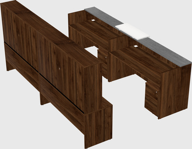 Shared u-shaped reception desks