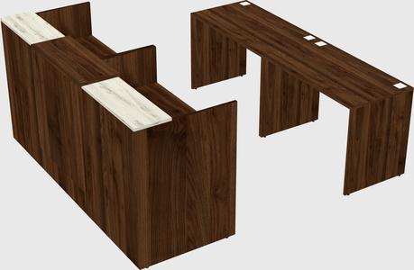 Shared u-shaped reception desks