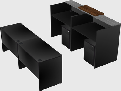 Shared u-shaped reception desks