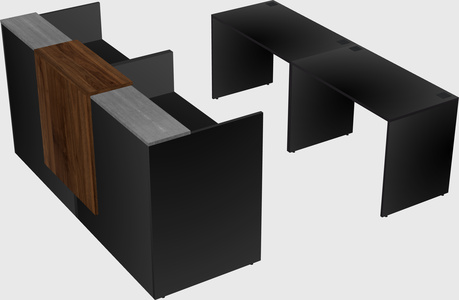 Shared u-shaped reception desks