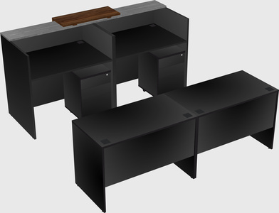 Shared u-shaped reception desks