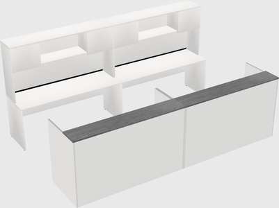 Shared u-shaped reception desks
