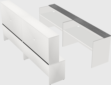 Shared u-shaped reception desks