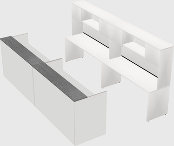 Shared u-shaped reception desks