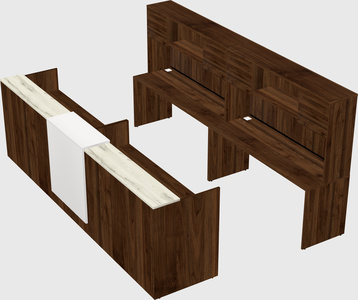 Shared u-shaped reception desks
