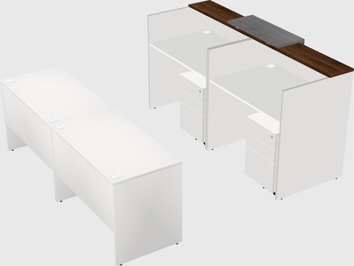 Shared u-shaped reception desks