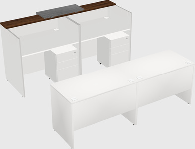 Shared u-shaped reception desks