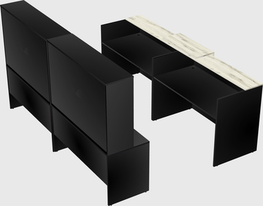 Shared u-shaped reception desks