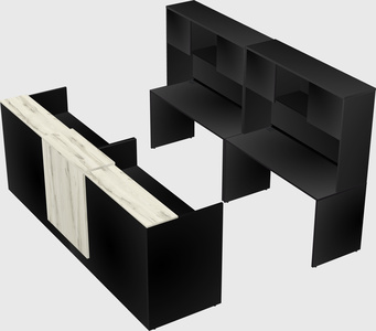 Shared u-shaped reception desks
