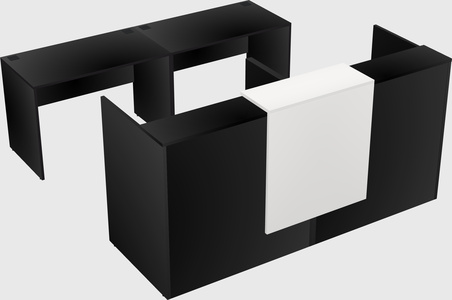 Shared u-shaped reception desks