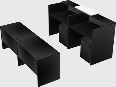 Shared u-shaped reception desks
