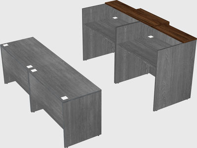 Shared u-shaped reception desks
