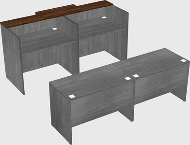Shared u-shaped reception desks