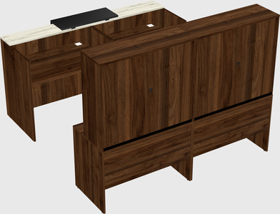Shared u-shaped reception desks