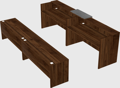 Shared u-shaped reception desks