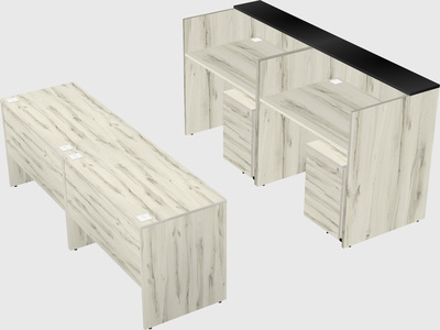 Shared u-shaped reception desks