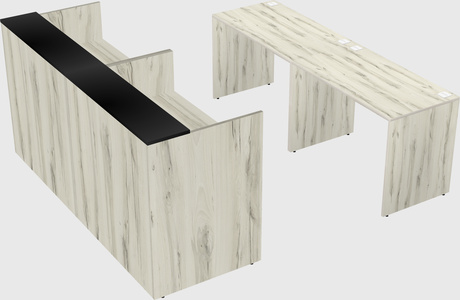 Shared u-shaped reception desks