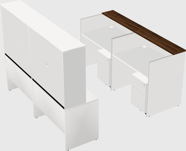 Shared u-shaped reception desks