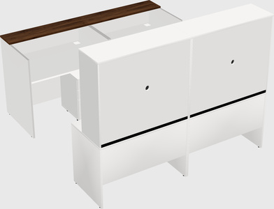 Shared u-shaped reception desks