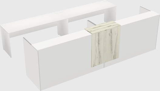 Shared u-shaped reception desks