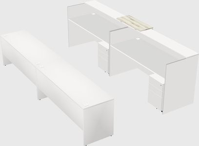 Shared u-shaped reception desks