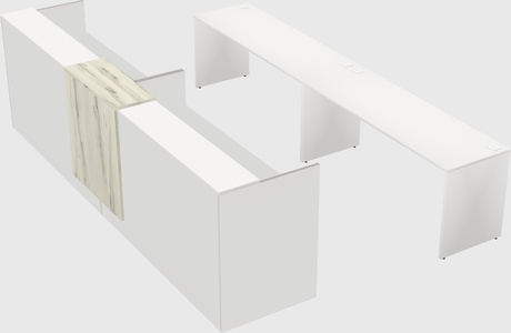 Shared u-shaped reception desks