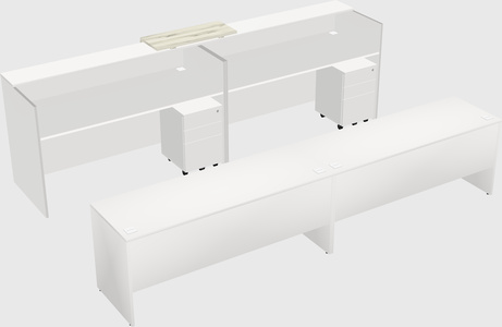 Shared u-shaped reception desks