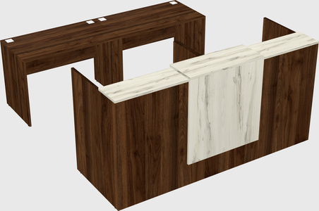 Shared u-shaped reception desks